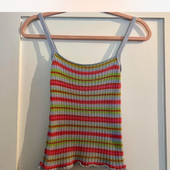 Maison Cleo Candice Blue Multicolor Knitted Tank - Picture 5 of 8